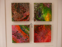 Load image into Gallery viewer, 4 x ACRYLICS FLOW ART ON CANVASES in FRAME - Take Four Pours