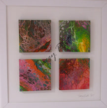 Load image into Gallery viewer, 4 x ACRYLICS FLOW ART ON CANVASES in FRAME - Take Four Pours