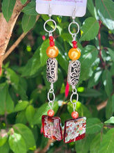 Load image into Gallery viewer, Pair of Handmade Silver Plated Beaded Dangle Earrings
