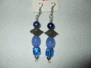 Pair of Handmade Silver Plated Beaded Dangle Earrings