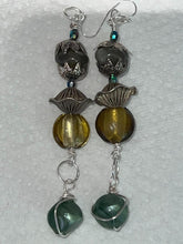 Load image into Gallery viewer, Pair of Handmade Silver Plated Beaded Dangle Earrings
