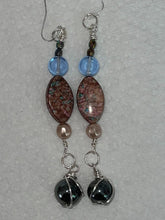 Load image into Gallery viewer, Pair of Handmade Silver Plated Beaded Dangle Earrings
