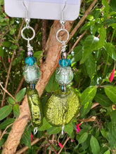 Load image into Gallery viewer, Pair of Handmade Silver Plated Beaded Dangle Earrings
