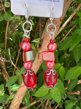 Load image into Gallery viewer, Pair of Handmade Silver Plated Beaded Dangle Earrings
