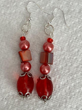 Load image into Gallery viewer, Pair of Handmade Silver Plated Beaded Dangle Earrings
