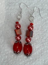 Load image into Gallery viewer, Pair of Handmade Silver Plated Beaded Dangle Earrings
