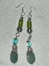 Load image into Gallery viewer, Pair of Handmade Bespoke Silver Plated Beaded Dangle Earrings
