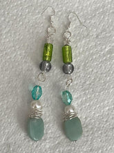 Load image into Gallery viewer, Pair of Handmade Bespoke Silver Plated Beaded Dangle Earrings
