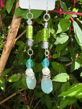 Load image into Gallery viewer, Pair of Handmade Bespoke Silver Plated Beaded Dangle Earrings
