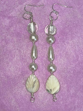 Load image into Gallery viewer, Pair of Handmade Bespoke Silver Plated Beaded Dangle Earrings - Bridal Wedding Pearls
