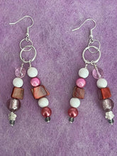 Load image into Gallery viewer, Pair of Handmade Bespoke Silver Plated Beaded Dangle Earrings
