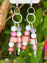 Load image into Gallery viewer, Pair of Handmade Bespoke Silver Plated Beaded Dangle Earrings
