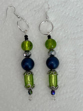 Load image into Gallery viewer, Pair of Handmade Bespoke Silver Plated Beaded Dangle Earrings
