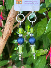 Load image into Gallery viewer, Pair of Handmade Bespoke Silver Plated Beaded Dangle Earrings
