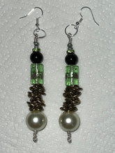 Load image into Gallery viewer, Pair of Handmade Bespoke Silver Plated Beaded Dangle Earrings
