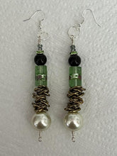 Load image into Gallery viewer, Pair of Handmade Bespoke Silver Plated Beaded Dangle Earrings
