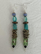 Load image into Gallery viewer, Pair of Handmade Bespoke Silver Plated Beaded Dangle Earrings
