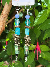 Load image into Gallery viewer, Pair of Handmade Bespoke Silver Plated Beaded Dangle Earrings
