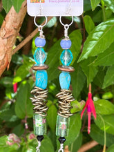 Load image into Gallery viewer, Pair of Handmade Bespoke Silver Plated Beaded Dangle Earrings
