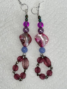 Pair of Handmade Bespoke Silver Plated Beaded Dangle Earrings