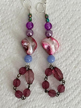 Load image into Gallery viewer, Pair of Handmade Bespoke Silver Plated Beaded Dangle Earrings
