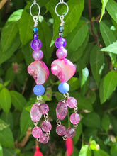 Load image into Gallery viewer, Pair of Handmade Bespoke Silver Plated Beaded Dangle Earrings
