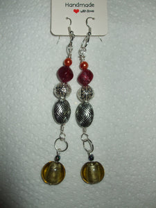 Pair of Handmade Silver Plated Beaded Dangle Earrings