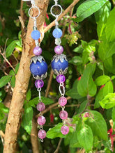 Load image into Gallery viewer, Pair of Handmade Bespoke Silver Plated Beaded Dangle Earrings
