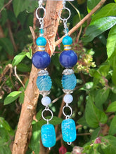 Load image into Gallery viewer, Pair of Handmade Bespoke Silver Plated Beaded Dangle Earrings
