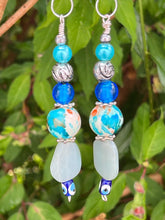 Load image into Gallery viewer, Pair of Handmade Bespoke Silver Plated Beaded Dangle Earrings
