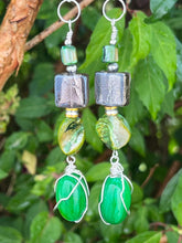 Load image into Gallery viewer, Pair of Handmade Bespoke Silver Plated Beaded Dangle Earrings
