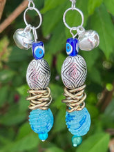 Load image into Gallery viewer, Pair of Handmade Bespoke Silver Plated Beaded Dangle Earrings - Tinkle Bells
