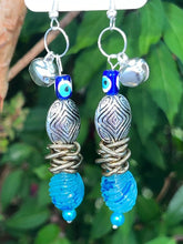 Load image into Gallery viewer, Pair of Handmade Bespoke Silver Plated Beaded Dangle Earrings - Tinkle Bells
