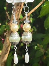 Load image into Gallery viewer, Pair of Handmade Bespoke Pearl Beaded Dangle Earrings - Wedding
