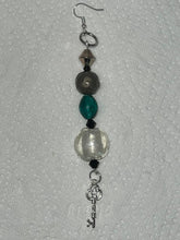 Load image into Gallery viewer, Handmade Bespoke Silver Plated Mono Single Beaded Dangle Earring - Key to the Door
