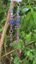 Load and play video in Gallery viewer, Pair of Handmade Bespoke Silver Plated Beaded Dangle Earrings
