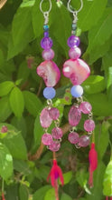 Load and play video in Gallery viewer, Pair of Handmade Bespoke Silver Plated Beaded Dangle Earrings
