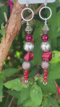 Load and play video in Gallery viewer, Pair of Handmade Bespoke Silver Plated Beaded Dangle Earrings
