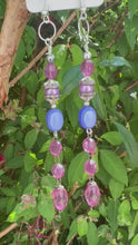 Load and play video in Gallery viewer, Pair of Handmade Bespoke Silver Plated Beaded Dangle Earrings
