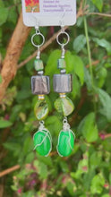 Load and play video in Gallery viewer, Pair of Handmade Bespoke Silver Plated Beaded Dangle Earrings
