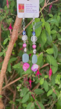 Load and play video in Gallery viewer, Pair of Handmade Bespoke Silver Plated Beaded Dangle Earrings
