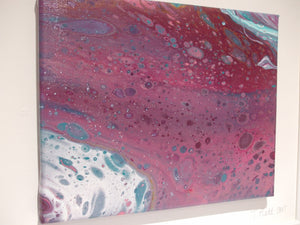 Purple Pour - ACRYLICS FLOW ART PAINTING ON CANVAS mounted onto a frame