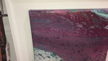 Load and play video in Gallery viewer, Purple Pour - ACRYLICS FLOW ART PAINTING ON CANVAS mounted onto a frame
