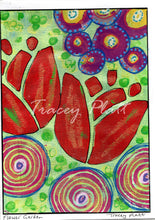 Load image into Gallery viewer, ORIGINAL MIXED MEDIA ART CARD - Flower Garden
