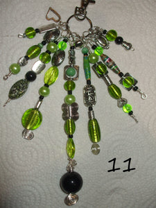 HANDMADE LUCKY BEAD & CHARM DANGLE - Acid Green