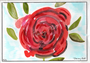 ORIGINAL MIXED MEDIA ART CARD - Rose