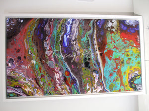 ACRYLICS FLOW ART PAINTING ON CANVAS IN FRAME - Colourbow