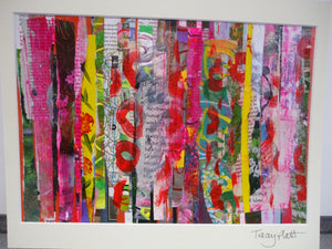 UNFRAMED MOUNTED MIXED MEDIA COLLAGE ON PAPER - Confusion