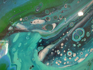 ACRYLICS FLUID ART PAINT POURING The Shallows, Porth, Cornwall - NOW SOLD
