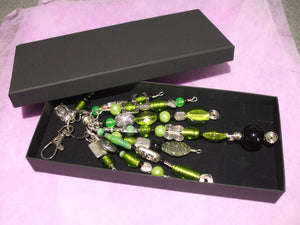 HANDMADE LUCKY BEAD & CHARM DANGLE - Acid Green